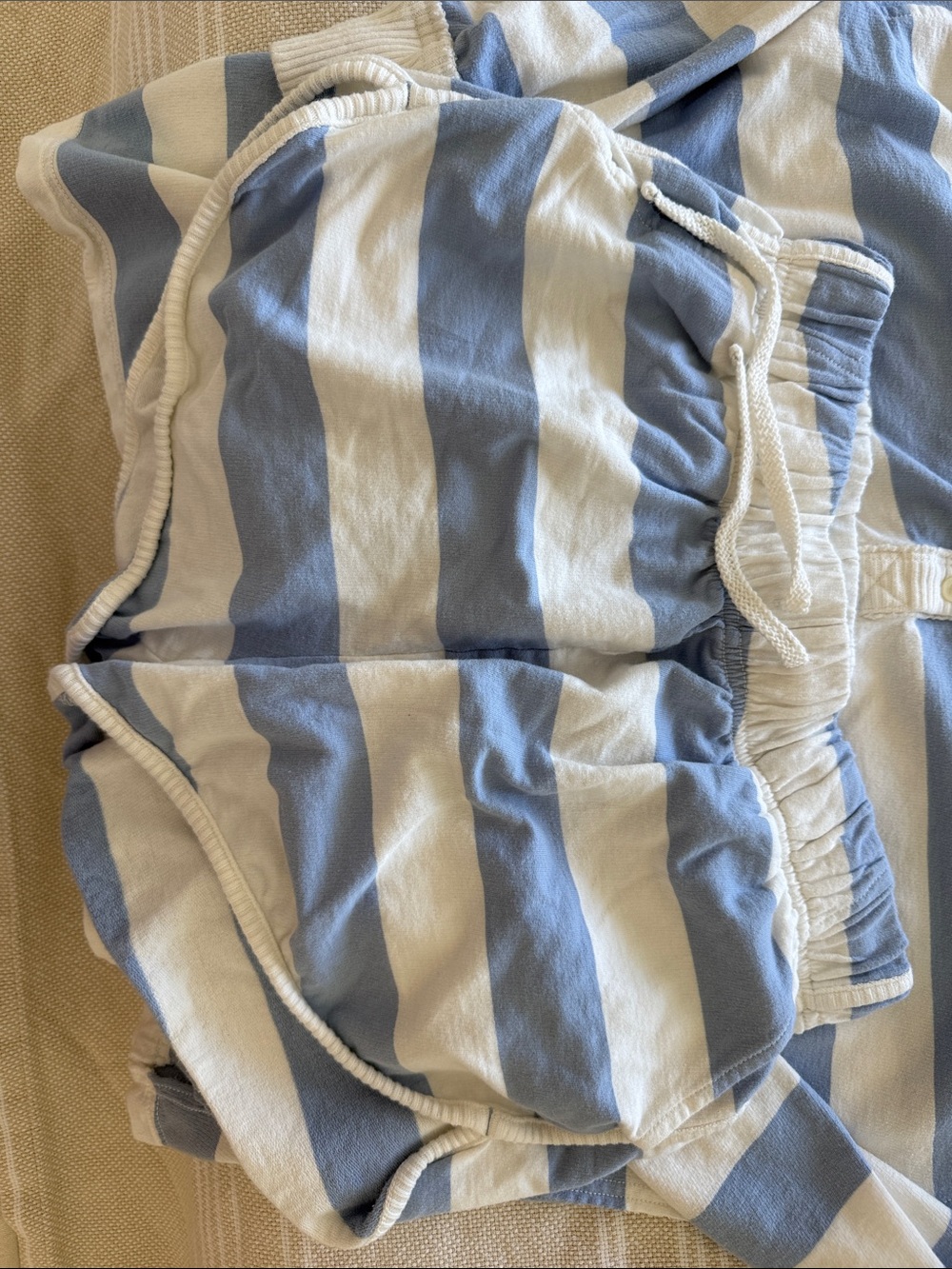 aerie Blue & White Striped lounge Set - Picture 3 of 7
